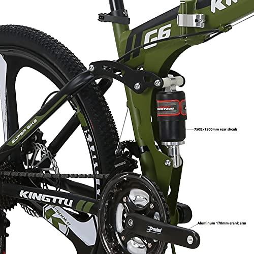 Kingttu KTG Mountain Bike 26インチWheels Dual Suspension Folding