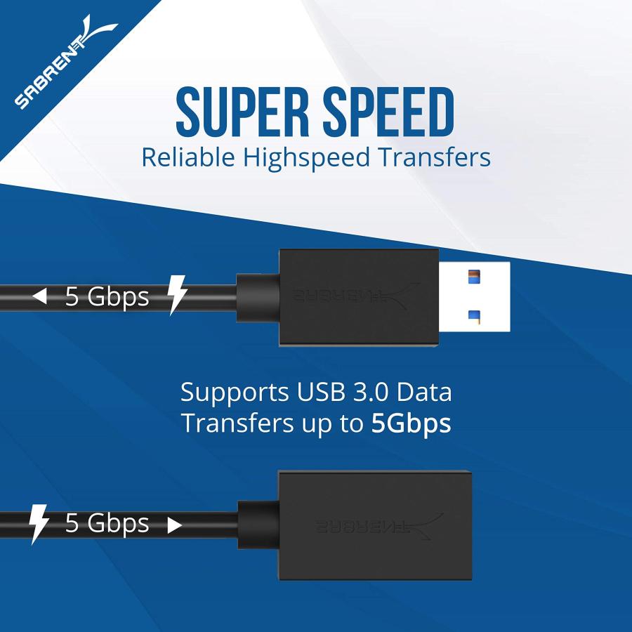 激安ショップ 10ポート60 W USB 3.0ハブ、個別の電源スイッチとLED付き60 W 12 V/5 A電源アダプタ+USB 3.0延長ケーブルAオス-メス [黒] 3フィート