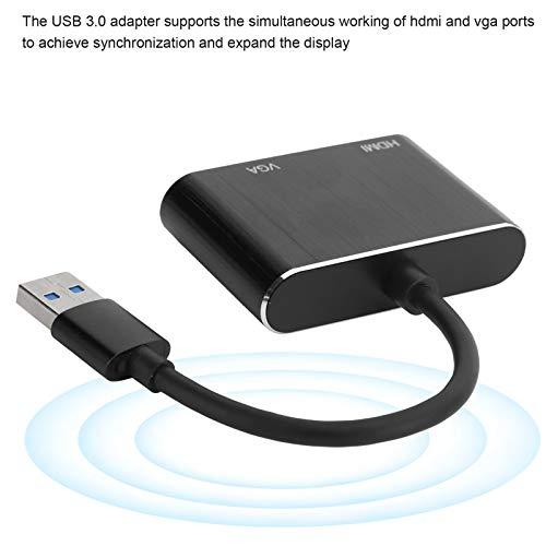 ラッピング不可  wendeekun USB 3.0-VGA/HDMIアダプタ、HDMI-VGAアダプタコンバータ、Power Converter Display Expansion Dock Computer Accessories、Light and Handy。