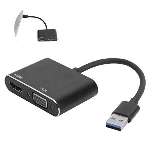 ラッピング不可  wendeekun USB 3.0-VGA/HDMIアダプタ、HDMI-VGAアダプタコンバータ、Power Converter Display Expansion Dock Computer Accessories、Light and Handy。