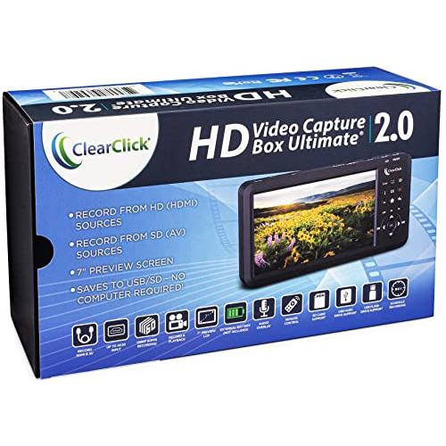 【レビューを書けば送料当店負担】 ClearClick HD Video Capture Box Ultimate 2.0 (第二世代) -HDMI、RCA、VHS、VCR、DVD、カムコーダー、Hi 8からのビデオのキャプチャとストリーミング