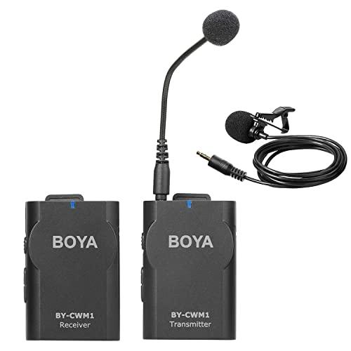 BOYA 2.4 GHz Wireless Lavalier Microphone 3.5 mmカメラ用、byCWM 1ワイヤレスマイク