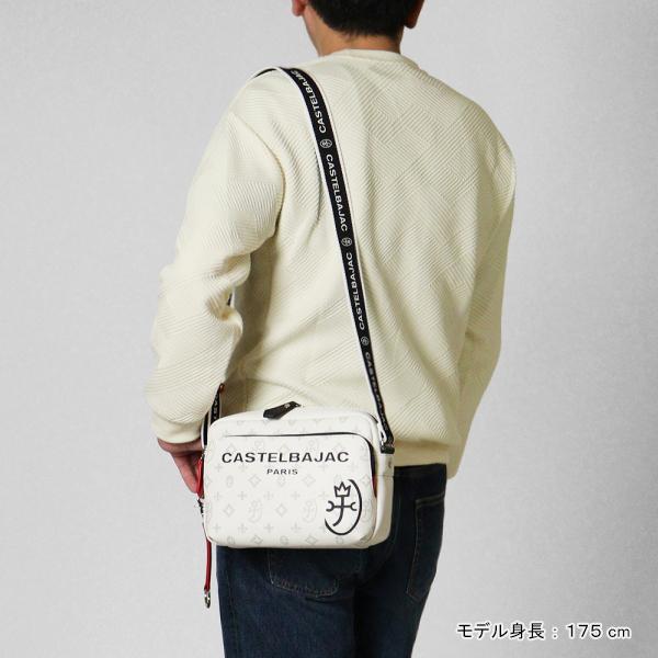 美品　カステルバジャック モノグラムサシャ 2WAY サコッシュバッグ　ホワイト CASTELBAJAC（カステルバジャック） ショルダーバッグ サシャ 2WAY