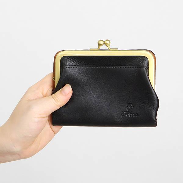 Folna フォルナ 二つ折り財布 ヌメオイルシュリンク がま口 ミニ財布