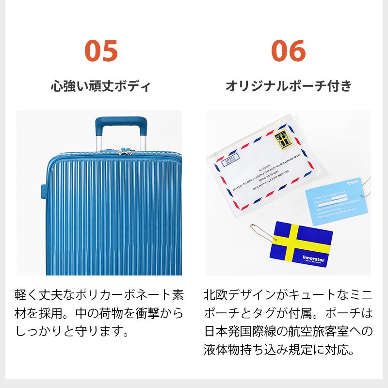 innovator イノベーター スーツケース 55L M フロントオープン 4泊 5泊