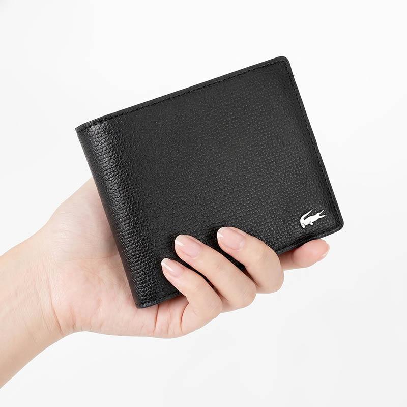 LACOSTE（ラコステ） 二つ折り財布 シュリンクレザー メンズ ミニ財布