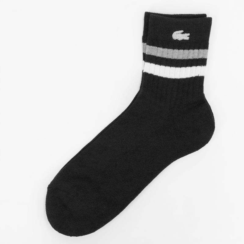 新品未使用5本セットLACOSTE リブ編みソックス 5足セット 25-27 LACOSTE（ラコステ） ソックス 1足組 ラインドアメリブ ショート 靴下