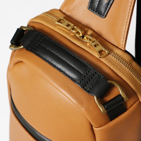 MSPC マスターピース　Gloss　レザーボディバッグ ブラウン master-piece（マスターピース） スリングバッグ gloss グロス ボディ