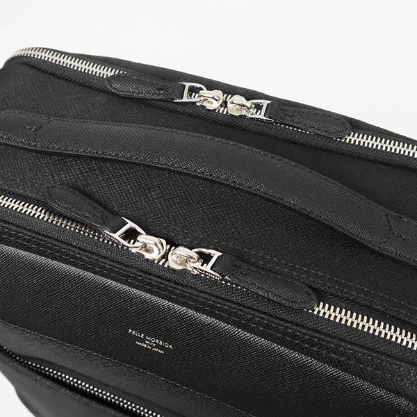 ペッレモルビダ キャピターノ 2室 2way レザー ビジネスバッグ ブリーフ黒 PELLE MORBIDA（ペッレ モルビダ） バックパック キャピターノ 2way 2