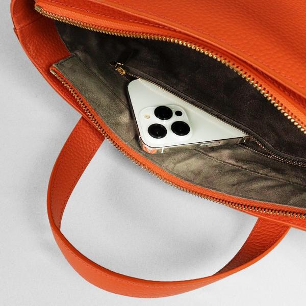 PELLE MORBIDA ペッレモルビダ　ミニトートバッグ グレー /オレンジ PELLE MORBIDA（ペッレ モルビダ） トートバッグ Tela Marina