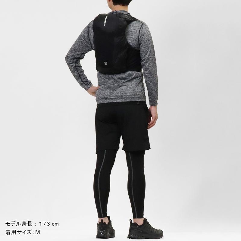 サロモン　SALOMON ブラックMサイズ　ランニングベスト　フラスク1本付き SALOMON（サロモン） ランニングベスト ACTIVE SKIN 12 フラスク付