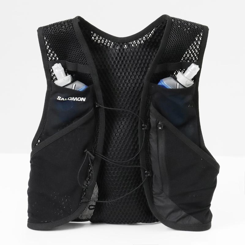 SALOMON ACTIVE SKIN4ブラック ランニングベスト SALOMON（サロモン） ランニングベスト ACTIVE SKIN4 フラスク付