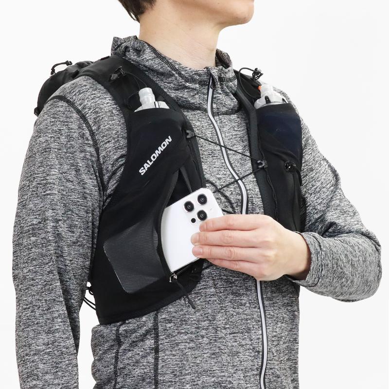 SALOMON ランニングベスト ブラック SALOMON（サロモン） ランニングベスト ADV SKIN 12 SET フラスク