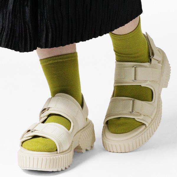 【試着のみ】SOREL ソレル 厚底サンダル ホワイト ベルクロ 迷彩 24cm SOREL（ソレル） サンダル レディース オーエヌエーアベニュー マルチ