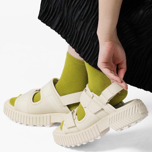 【試着のみ】SOREL ソレル 厚底サンダル ホワイト ベルクロ 迷彩 24cm SOREL（ソレル） サンダル レディース オーエヌエーアベニュー マルチ
