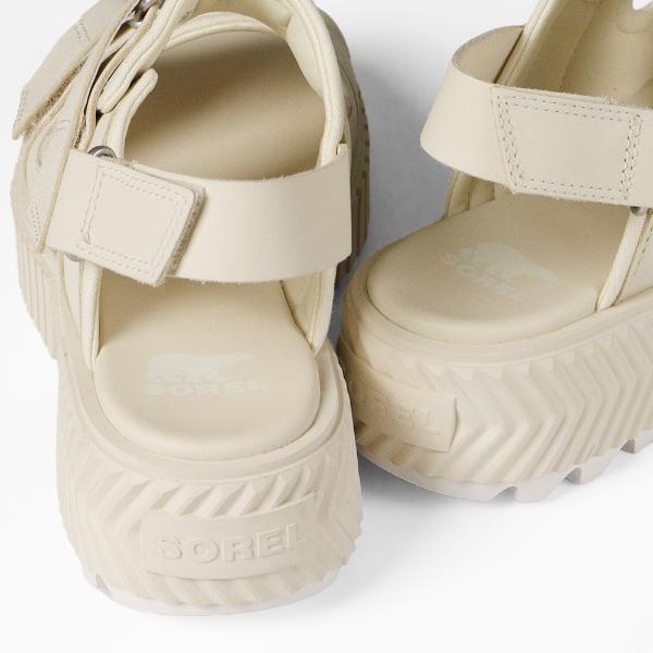 【試着のみ】SOREL ソレル 厚底サンダル ホワイト ベルクロ 迷彩 24cm SOREL（ソレル） サンダル レディース オーエヌエーアベニュー マルチ