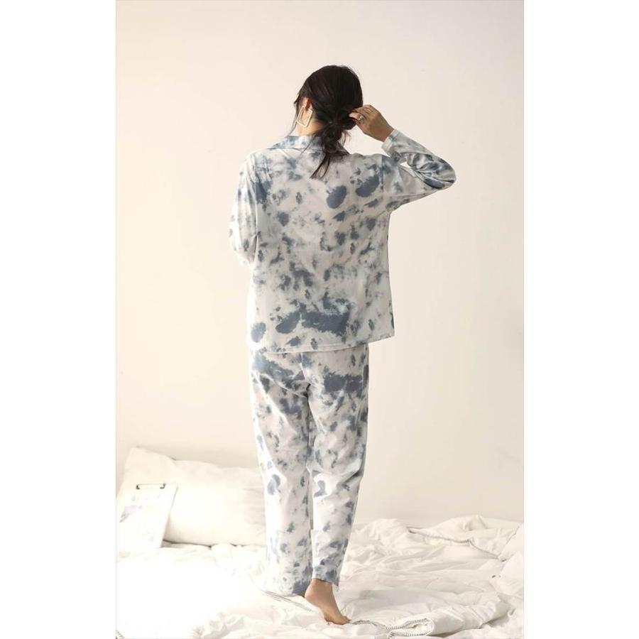 レディース ルームウェアパジャマ セットアップ 寝巻き 部屋着 袖あり 長袖 ロングスリーブ 襟あり シンプル 綿 かわいい 大人可愛い とろみ系 抜け感 |  | 06