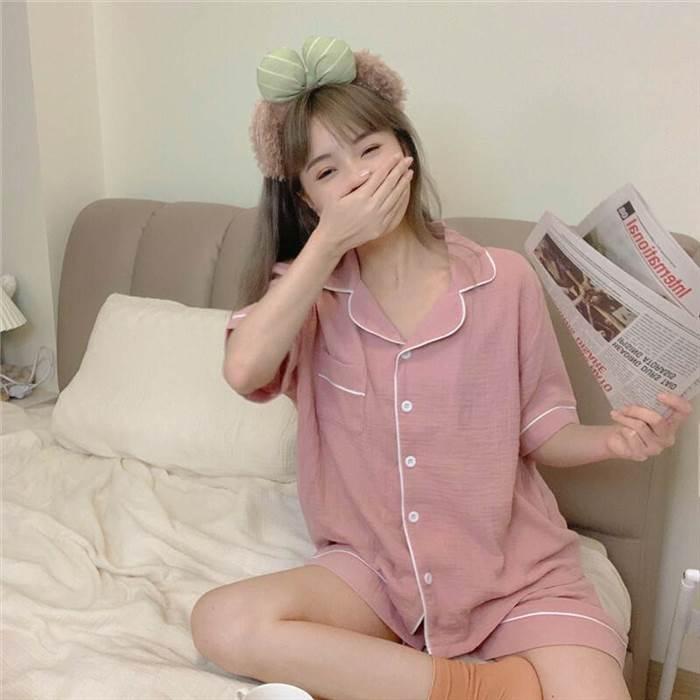 パジャマ レディース シャツ パンツ ショート丈 半袖 襟付き 上下セット お得 かわいい 部屋着 ルームウェア 人気 大人可愛い シンプル |  | 10
