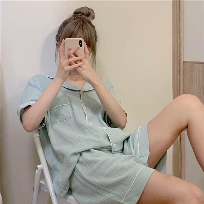 パジャマ レディース シャツ パンツ ショート丈 半袖 襟付き 上下セット お得 かわいい 部屋着 ルームウェア 人気 大人可愛い シンプル |  | 17