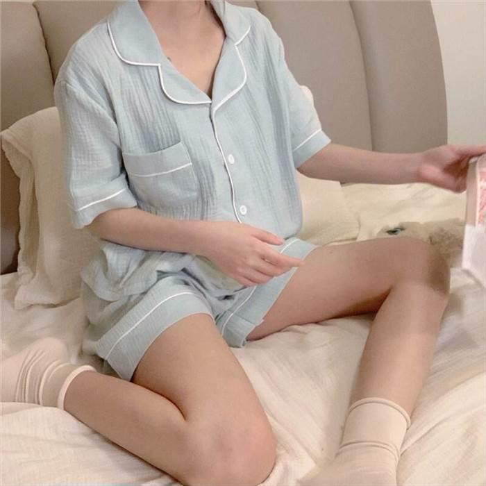 パジャマ レディース シャツ パンツ ショート丈 半袖 襟付き 上下セット お得 かわいい 部屋着 ルームウェア 人気 大人可愛い シンプル |  | 18