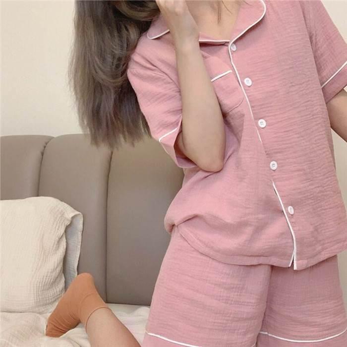 パジャマ レディース シャツ パンツ ショート丈 半袖 襟付き 上下セット お得 かわいい 部屋着 ルームウェア 人気 大人可愛い シンプル |  | 06