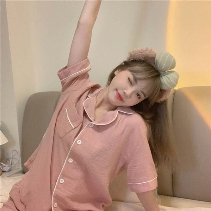 パジャマ レディース シャツ パンツ ショート丈 半袖 襟付き 上下セット お得 かわいい 部屋着 ルームウェア 人気 大人可愛い シンプル |  | 09