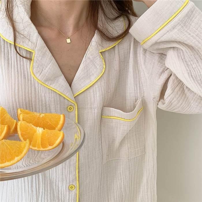 ルームウェア レディース パジャマ 部屋着 寝巻き ロング ロング丈 袖あり 長袖 Vネック 襟付き スリム ストレート Iライン 前開き かわいい |  | 11