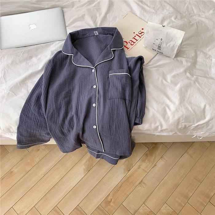 ルームウェア レディース パジャマ 部屋着 寝巻き ロング ロング丈 袖あり 長袖 Vネック 襟付き スリム ストレート Iライン 前開き かわいい |  | 07