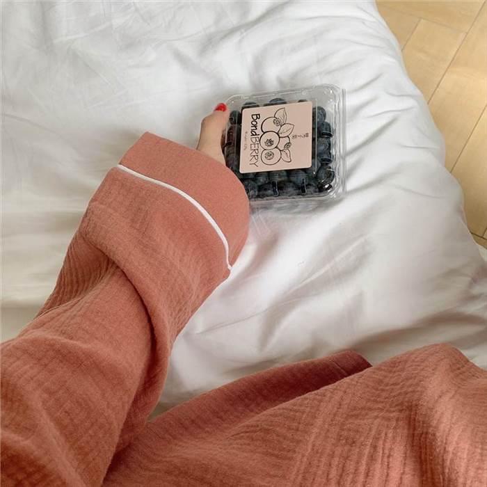 ルームウェア レディース パジャマ 部屋着 寝巻き ロング ロング丈 袖あり 長袖 Vネック 襟付き スリム ストレート Iライン 前開き かわいい |  | 09