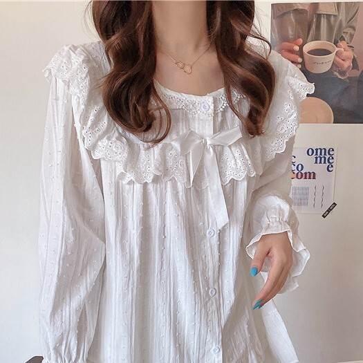 パジャマ ルームウェア 長袖 長ズボン フリル リボン パジャマレディース ワンサイズ コットン 綿 秋 冬 新作 暖か プリンセス キュート アウター |  | 03