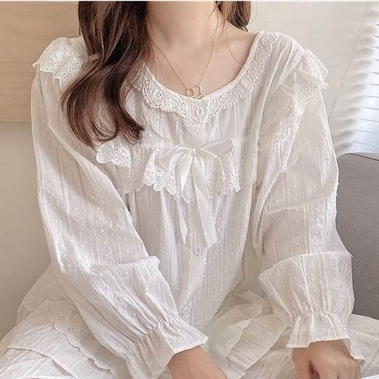 パジャマ ルームウェア 長袖 長ズボン フリル リボン パジャマレディース ワンサイズ コットン 綿 秋 冬 新作 暖か プリンセス キュート アウター |  | 07