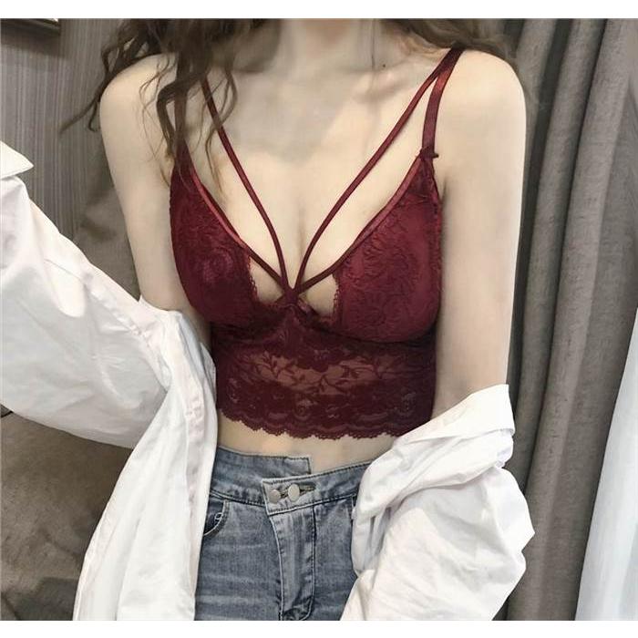 下着 レディース ビスチェ ブラジャー フルカップ ルームウェア 部屋着 レース 刺繍 白 ホワイト 青 ブルー ダークブルー 赤 レッド ワインレッド 黒 ブラック |  | 12