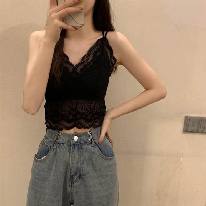 レディース インナーウエア トップス レース キャミソール ホワイト ブラック アプリコット ブラウン グリーンボトミング シャツ セクシー |  | 01