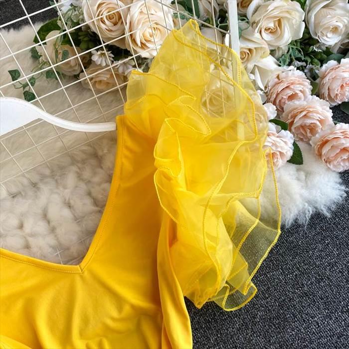 ワンピース レディース レオタード ダンスウエア 袖あり 襟なし Vネック スリム タイト 細身 ストレート レース チュール ティアード フリル 異素材MIX |  | 07