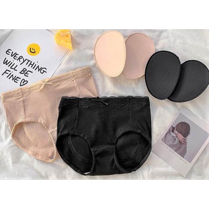 レディースヒップパットショーツ 下着 オールシーズン  20代 30代 40代 50代 パット ショーツ 無地 ２色 ブラック ベージュ 買い物 通勤 通学 |  | 03
