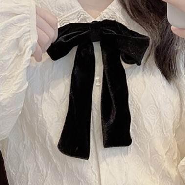 レディース ブラウス シャツ トップス トップ 長袖 ロングスリーブ パフスリーブ ホワイト リボン リボンネクタイ フリル レース 人形デザイン 襟付き おとな |  | 09