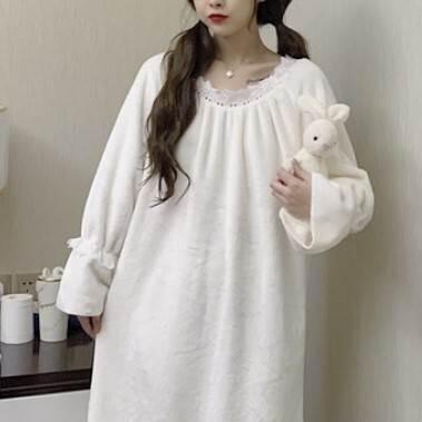 レディース パジャマ ルームウェア 部屋着 ネグリジェ お家時間 ワンサイズ 長袖 ロングスリーブ モコモコ 暖かい 秋 冬 トレンディ インポート プチプラ |  | 07