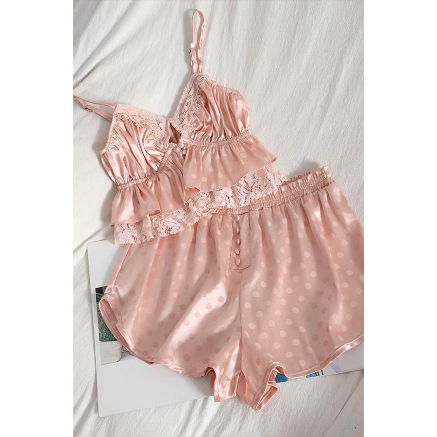 キャミソールパジャマ レディースドット 10代 20代 30代 キャミソール パンツ パジャマ キュート ストラップパジャマ 水玉 サマーパジャマ 夏 サマー |  | 17