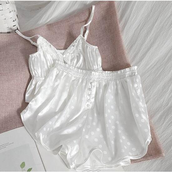 キャミソールパジャマ レディースドット 10代 20代 30代 キャミソール パンツ パジャマ キュート ストラップパジャマ 水玉 サマーパジャマ 夏 サマー |  | 03