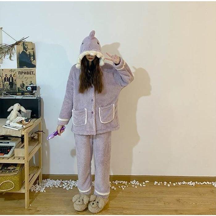 レディース ルームウエア さめ サメ 鮫 アニマル 部屋着 寝巻き ナイトウェア 着ぐるみ コスプレ 着る毛布 インスタ映え 人気商品 ホット 袖あり 長袖 |  | 17