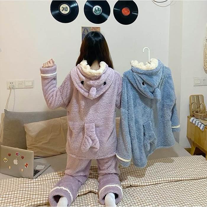 レディース ルームウエア さめ サメ 鮫 アニマル 部屋着 寝巻き ナイトウェア 着ぐるみ コスプレ 着る毛布 インスタ映え 人気商品 ホット 袖あり 長袖 |  | 02