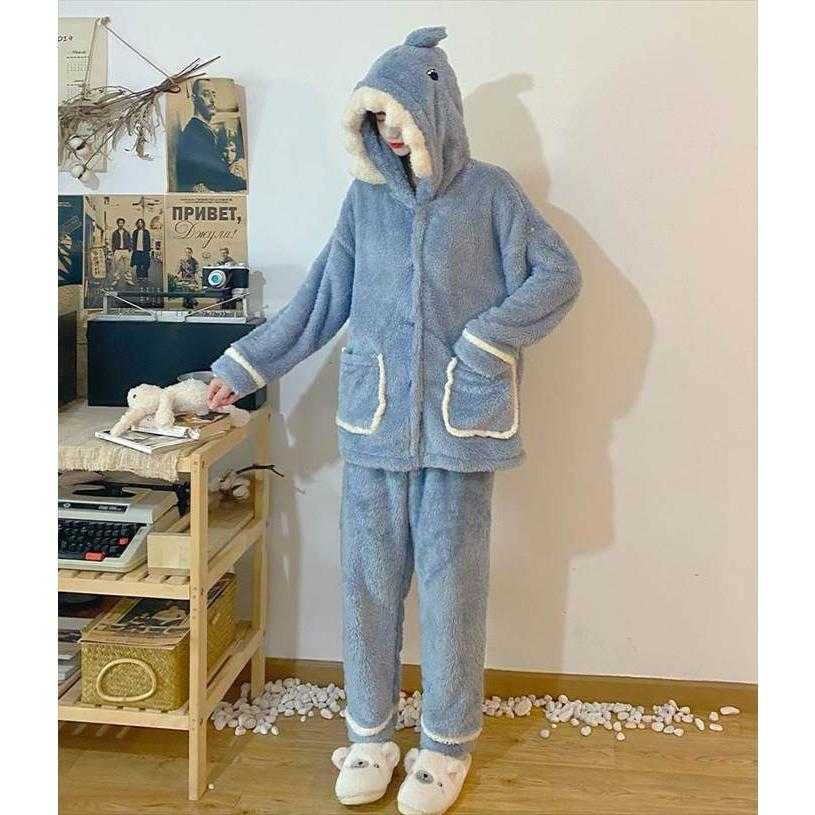 レディース ルームウエア さめ サメ 鮫 アニマル 部屋着 寝巻き ナイトウェア 着ぐるみ コスプレ 着る毛布 インスタ映え 人気商品 ホット 袖あり 長袖 |  | 04