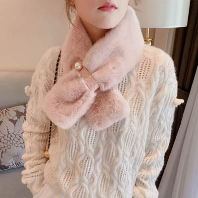 レディース マフラー スカーフ 秋 冬 マスト 首元 ワンサイズ ホワイト ベージュ ピンク カーキ ブラック パール飾り ピュアカラー パール ベルトバックル | 