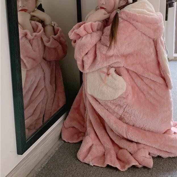 ナイトガウン レディース うさぎ 耳付きフード 暖かい トレンド 秋冬ファッション 寝間着 寝具 ナイトウエア お家時間 かわいい ウサギ 着ぐるみ 大人かわいい |  | 14