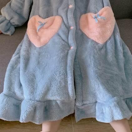 ナイトガウン レディース うさぎ 耳付きフード 暖かい トレンド 秋冬ファッション 寝間着 寝具 ナイトウエア お家時間 かわいい ウサギ 着ぐるみ 大人かわいい |  | 05