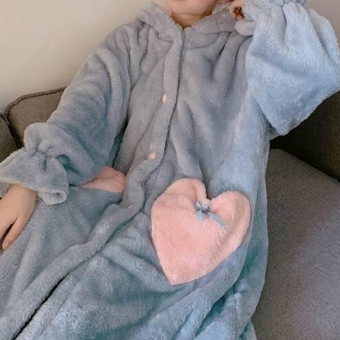 ナイトガウン レディース うさぎ 耳付きフード 暖かい トレンド 秋冬ファッション 寝間着 寝具 ナイトウエア お家時間 かわいい ウサギ 着ぐるみ 大人かわいい |  | 09