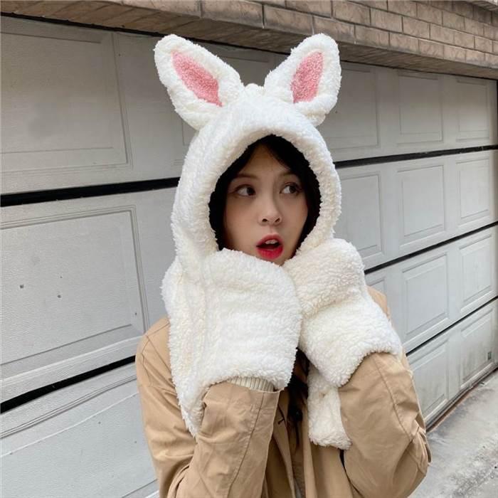うさみみ アニマル もこもこ マフラー レディース 帽子 フード 手袋 2way 3way 着ぐるみ コスプレ モコモコ ふわふわ ふんわり パステルカラー 白 |  | 10