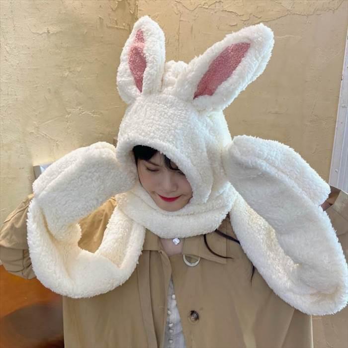 うさみみ アニマル もこもこ マフラー レディース 帽子 フード 手袋 2way 3way 着ぐるみ コスプレ モコモコ ふわふわ ふんわり パステルカラー 白 |  | 14