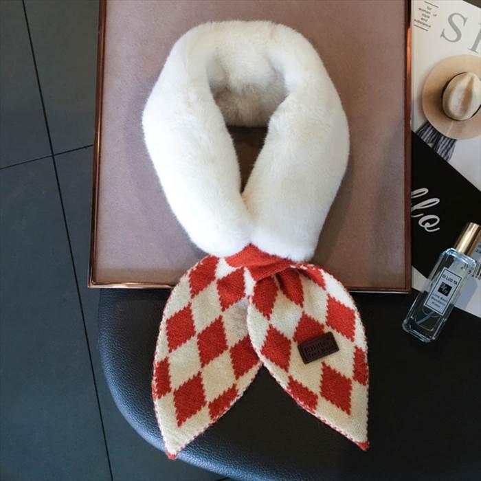 マフラー レディース ティペット ファー ダイヤ ひし形 ふわふわ 暖かい シンプル ショート丈 秋冬 トレンド 流行 新作 ファッション かわいい 大人可愛い |  | 03