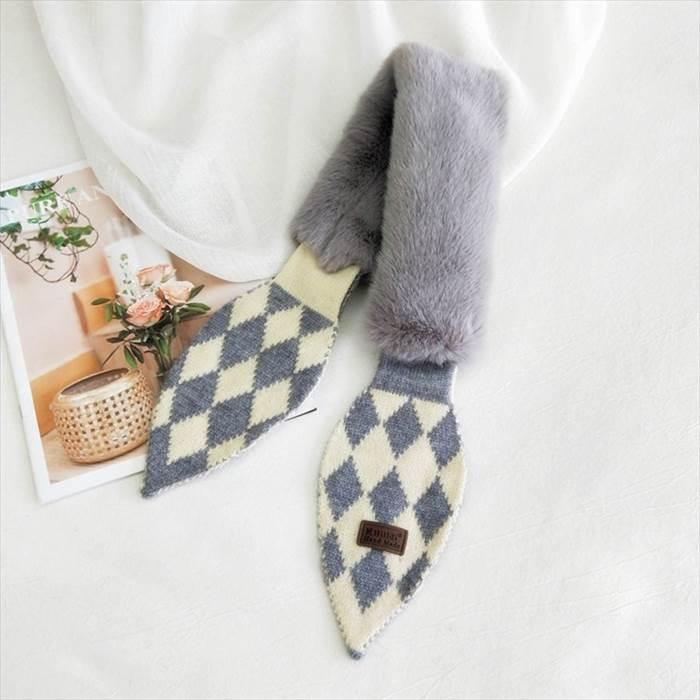 マフラー レディース ティペット ファー ダイヤ ひし形 ふわふわ 暖かい シンプル ショート丈 秋冬 トレンド 流行 新作 ファッション かわいい 大人可愛い |  | 09